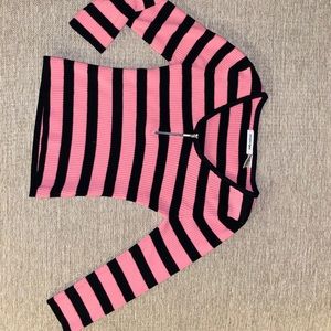 (Energie) black and pink stripped shirt in size m
